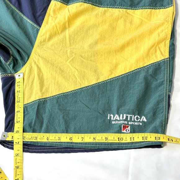 VTG 90s Nautica Mens Swim Trunks XL Colorblock Shorts No Liner Patch‎ Outdoor - Picture 11 of 12